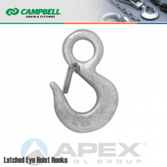 Campbell #3914435PL #24 Eye Hoist Hook w/Latch - 5 Ton Wll - Carbon Steel - Galvanized