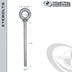 N2028-4140-12-BLANK: 3/4 x 12 in Long Non Threaded Shoulder Pattern Eyebolt Blanks Alloy Steel 4140 - Made in the USA