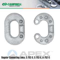 Campbell #5200604 3/8 in. Regular Connecting Links - 2800 lb WLL - Carbon Steel - Self-Colored