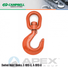 Campbell #3950415PL #4 Swivel Hoist Hook - 2 Ton Wll - Alloy Steel - Painted Orange