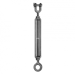 TB101-J-E-ZN: 1/4-20 x 4-1/2 in Take-Up Jaw & Eye Turnbuckle Assembly Zinc Plated Drop Forged Carbon Steel - Made in the USA