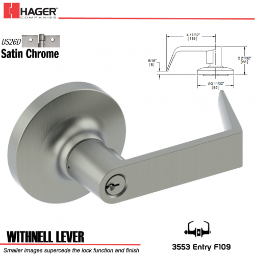 Hager Withnell Blank Escutcheon LHR Aluminum 