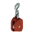 Single Sheave Wood Shell Block with Swivel Hook w/Latch