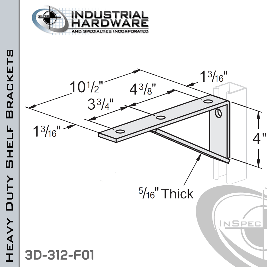 10-1/2" Shelf for Unistrut Channel Electro Galvanized Zinc Strut #478410 P1771 