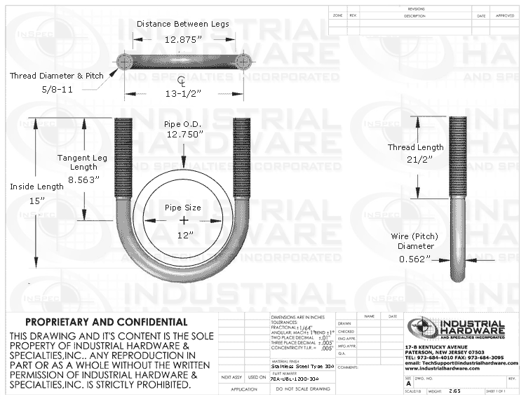 A2 304 Stainless Steel Details about   M6 M8 M10 M12 U-Bolts Round Pipe U Bolts 